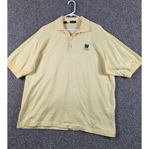 Jeff Rose Golf Shirt Mens XL Yellow Cotton Pine Valley Polo Made in Italy 0357‎